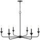 Herring 6 Light 42 inch Matte Black Chandelier Ceiling Light